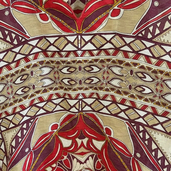 Women’s Talbots silk/linen medallion graphic popover tunic blouse 8P - Picture 3 of 5